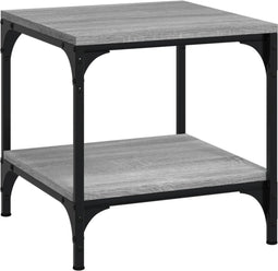 vidaXL - Salontafel - 50x50x40 - cm - bewerkt - hout - grijs - sonoma - eiken