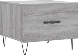 vidaXL - Salontafel - 50x50x40 - cm - bewerkt - hout - grijs - sonoma - eiken