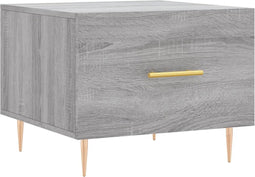 vidaXL - Salontafel - 50x50x40 - cm - bewerkt - hout - grijs - sonoma - eiken