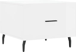 vidaXL - Salontafel - 50x50x40 - cm - bewerkt - hout - hoogglans - wit