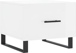 vidaXL - Salontafel - 50x50x40 - cm - bewerkt - hout - hoogglans - wit