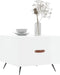 vidaXL - Salontafel - 50x50x40 - cm - bewerkt - hout - hoogglans - wit