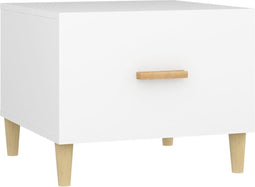 vidaXL - Salontafel - 50x50x40 - cm - bewerkt - hout - wit