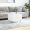 vidaXL - Salontafel - 50x50x40 - cm - bewerkt - hout - wit