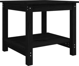 vidaXL - Salontafel - 50x50x45 - cm - massief - grenenhout - zwart