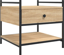 vidaXL - Salontafel - 50x50x50 - cm - bewerkt - hout - sonoma - eikenkleurig