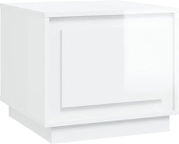 vidaXL - Salontafel - 51x50x44 - cm - bewerkt - hout - hoogglans - wit