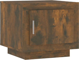 vidaXL - Salontafel - 51x50x45 - cm - bewerkt - hout - gerookt - eikenkleurig