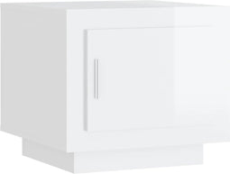vidaXL - Salontafel - 51x50x45 - cm - bewerkt - hout - hoogglans - wit