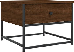 vidaXL - Salontafel - 51x51x40 - cm - bewerkt - hout - bruin - eikenkleur