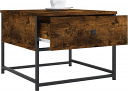 vidaXL - Salontafel - 51x51x40 - cm - bewerkt - hout - gerookt - eikenkleurig