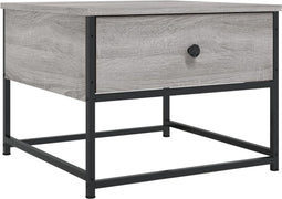 vidaXL - Salontafel - 51x51x40 - cm - bewerkt - hout - grijs - sonoma - eikenkleurig