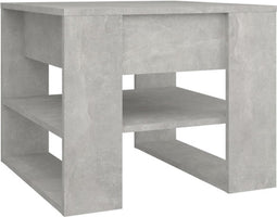 vidaXL - Salontafel - 55,5x55x45 - cm - bewerkt - hout - betongrijs
