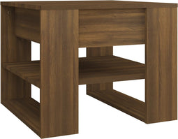 vidaXL - Salontafel - 55,5x55x45 - cm - bewerkt - hout - bruin - eikenkleur