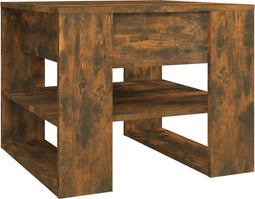vidaXL - Salontafel - 55,5x55x45 - cm - bewerkt - hout - gerookt - eikenkleurig