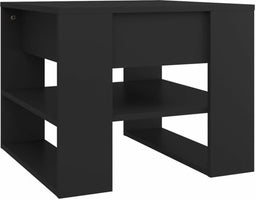 vidaXL - Salontafel - 55,5x55x45 - cm - bewerkt - hout - zwart