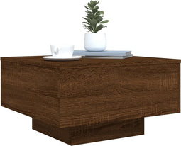 vidaXL - Salontafel - 55x55x31 - cm - bewerkt - hout - bruin - eikenkleur