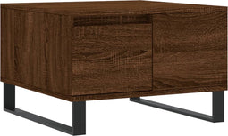 vidaXL - Salontafel - 55x55x36,5 - cm - bewerkt - hout - bruin - eikenkleur