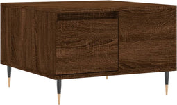 vidaXL - Salontafel - 55x55x36,5 - cm - bewerkt - hout - bruin - eikenkleur