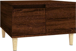 vidaXL - Salontafel - 55x55x36,5 - cm - bewerkt - hout - bruin - eikenkleur