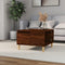 vidaXL - Salontafel - 55x55x36,5 - cm - bewerkt - hout - bruin - eikenkleur