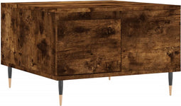 vidaXL - Salontafel - 55x55x36,5 - cm - bewerkt - hout - gerookt - eikenkleurig