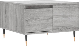 vidaXL - Salontafel - 55x55x36,5 - cm - bewerkt - hout - grijs - sonoma - eikenkleurig