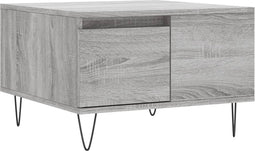 vidaXL - Salontafel - 55x55x36,5 - cm - bewerkt - hout - grijs - sonoma - eikenkleurig
