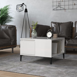 vidaXL - Salontafel - 55x55x36,5 - cm - bewerkt - hout - hoogglans - wit