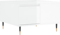 vidaXL - Salontafel - 55x55x36,5 - cm - bewerkt - hout - hoogglans - wit