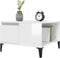vidaXL - Salontafel - 55x55x36,5 - cm - bewerkt - hout - hoogglans - wit