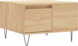 vidaXL - Salontafel - 55x55x36,5 - cm - bewerkt - hout - sonoma - eikenkleurig