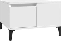 vidaXL - Salontafel - 55x55x36,5 - cm - bewerkt - hout - wit