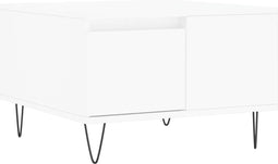 vidaXL - Salontafel - 55x55x36,5 - cm - bewerkt - hout - wit