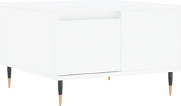 vidaXL - Salontafel - 55x55x36,5 - cm - bewerkt - hout - wit
