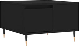 vidaXL - Salontafel - 55x55x36,5 - cm - bewerkt - hout - zwart