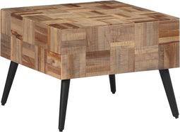 vidaXL - Salontafel - 55x55x40 - cm - massief - gerecycled - teakhout - grijs