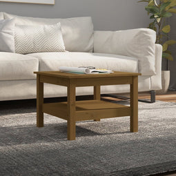 vidaXL - Salontafel - 55x55x40 - cm - massief - grenenhout - honingbruin