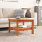 vidaXL - Salontafel - 55x55x40 - cm - massief - grenenhout - wasbruin