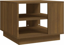vidaXL - Salontafel - 55x55x43 - cm - bewerkt - hout - bruin - eikenkleur
