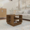 vidaXL - Salontafel - 55x55x43 - cm - bewerkt - hout - bruin - eikenkleur