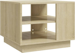 vidaXL - Salontafel - 55x55x43 - cm - bewerkt - hout - sonoma - eikenkleurig