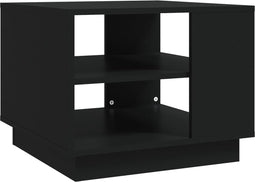 vidaXL - Salontafel - 55x55x43 - cm - bewerkt - hout - zwart