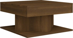 vidaXL - Salontafel - 57x57x30 - cm - bewerkt - hout - bruin - eikenkleur