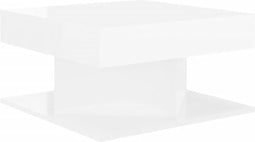vidaXL - Salontafel - 57x57x30 - cm - bewerkt - hout - hoogglans - wit