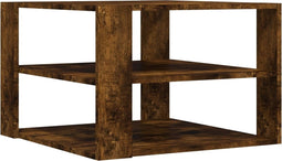 vidaXL - Salontafel - 59,5x59,5x40 - cm - bewerkt - hout - gerookt - eikenkleurig