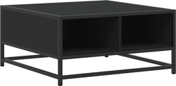 vidaXL - Salontafel - 60,5x60,5x30 - cm - bewerkt - hout - en - metaal - zwart