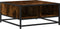 vidaXL - Salontafel - 60,5x60,5x30 - cm - bewerkt - hout - en - metaal - gerookt - eiken