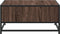 vidaXL - Salontafel - 60,5x60,5x30 - cm - bewerkt - hout - en - metaal - bruin - eiken