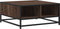 vidaXL - Salontafel - 60,5x60,5x30 - cm - bewerkt - hout - en - metaal - bruin - eiken